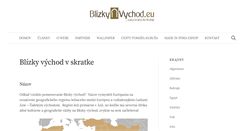 Desktop Screenshot of blizkyvychod.eu